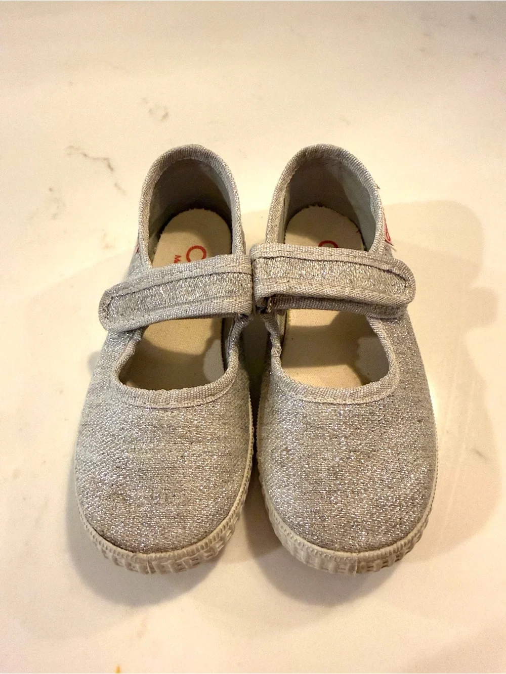 Cienta Silver Glitter Mary Jane Sneakers Toddler Size 26